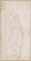 I 003
<br/>
Allegorische figuur met zwaard en olielamp(?)
<br/>
<em>Anoniem It, Rome (16de eeuw)</em>